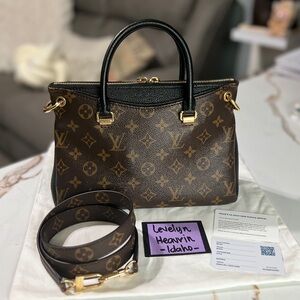 Authentic Louis Vuitton Pallas BB Full Noir Monogram